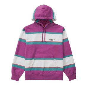 Supreme Stripe Hooded Sweatshirt Dusty Magenta - M